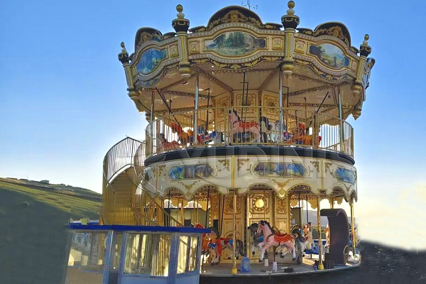 outdoor carousel nighttime landmark